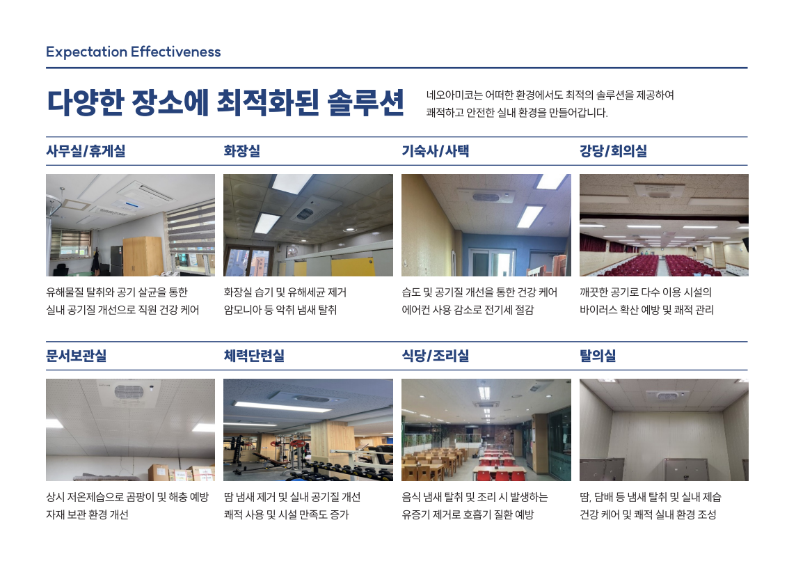 다양한 장소에 최적화된 솔루션